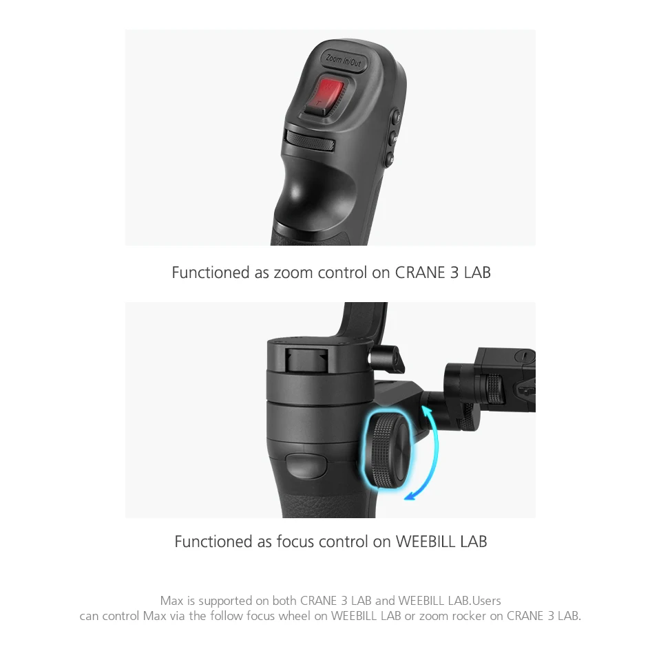 ZHIYUN Max CMF04 набор для непрерывного изменения фокусировки с двойным управлением с обоих телефонов и Gimbal для Weebill Lab/Crane 3 Lab DSLR Gimbal