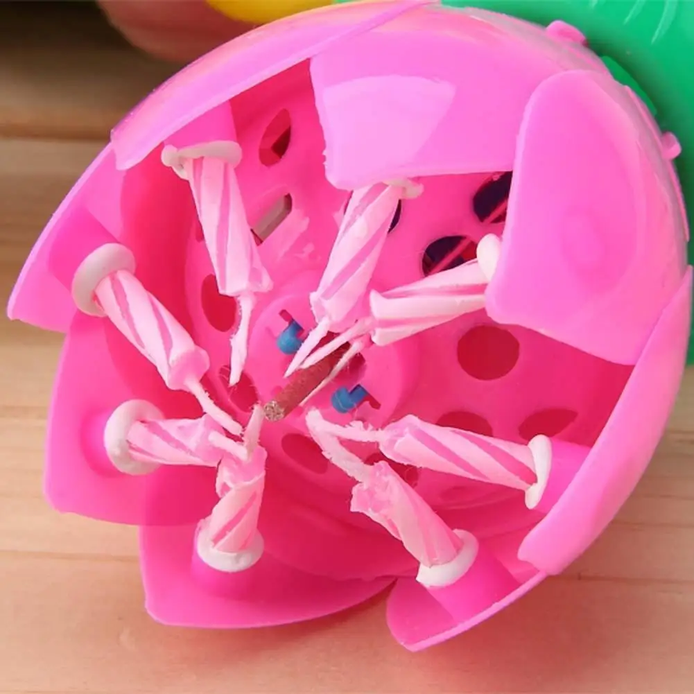 Романтическая музыкальная Роза лотоса розовая свеча вращающаяся с днем рождения