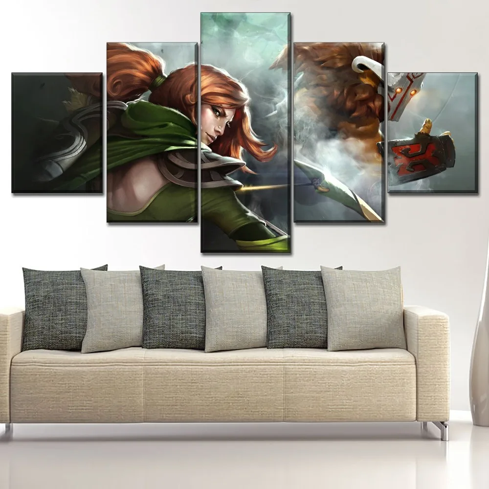 1 панель Windranger и Juggernaut Dota 2 герои игр Холст Картина рамки или бескаркасные современные декоративные для дома стены искусства