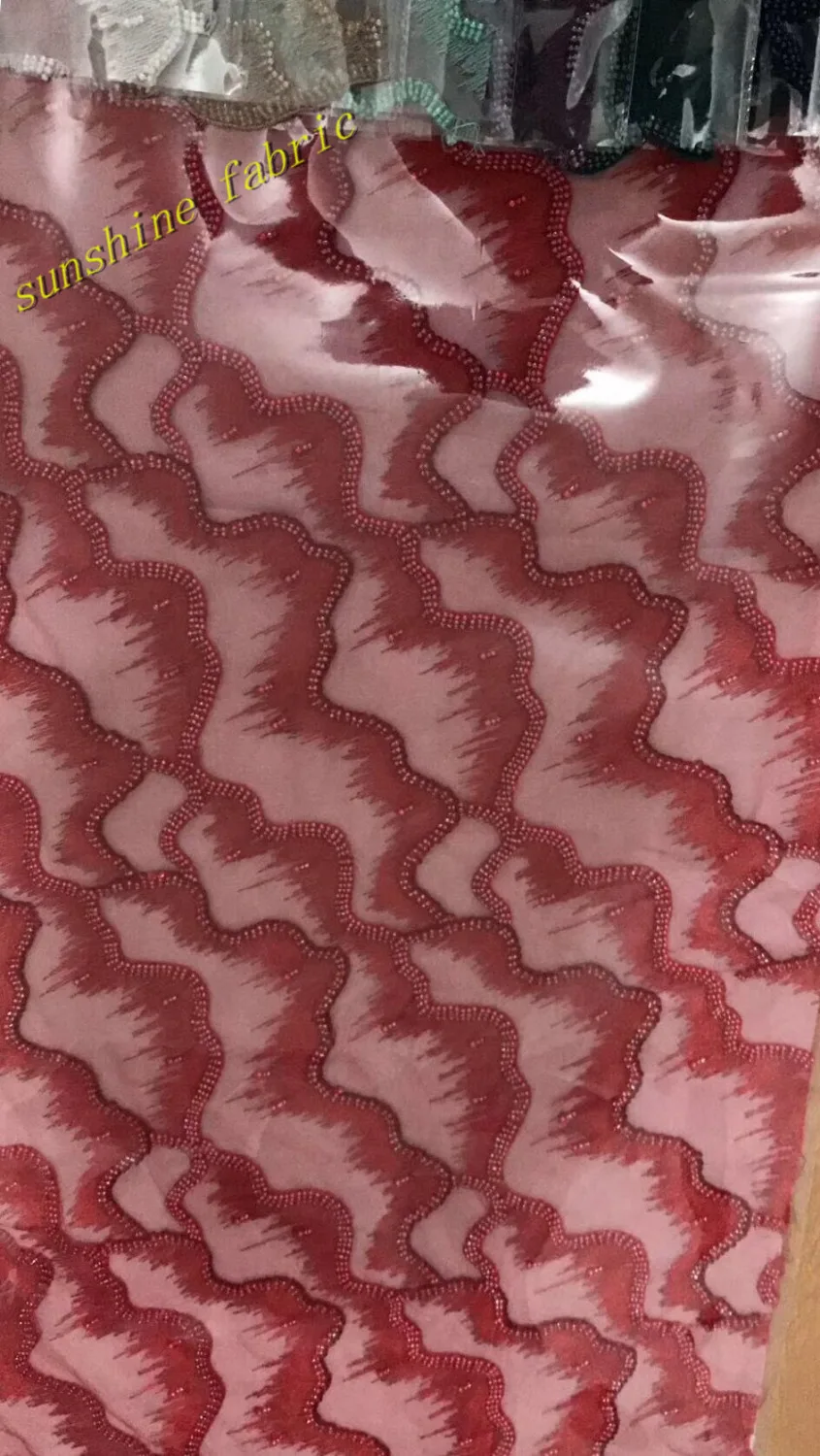 

Винно-красная африканская кружевная ткань 2018 Высокое качество Африканский французский Тюль кружевная ткань с бусинами гипюр швейцарские н...