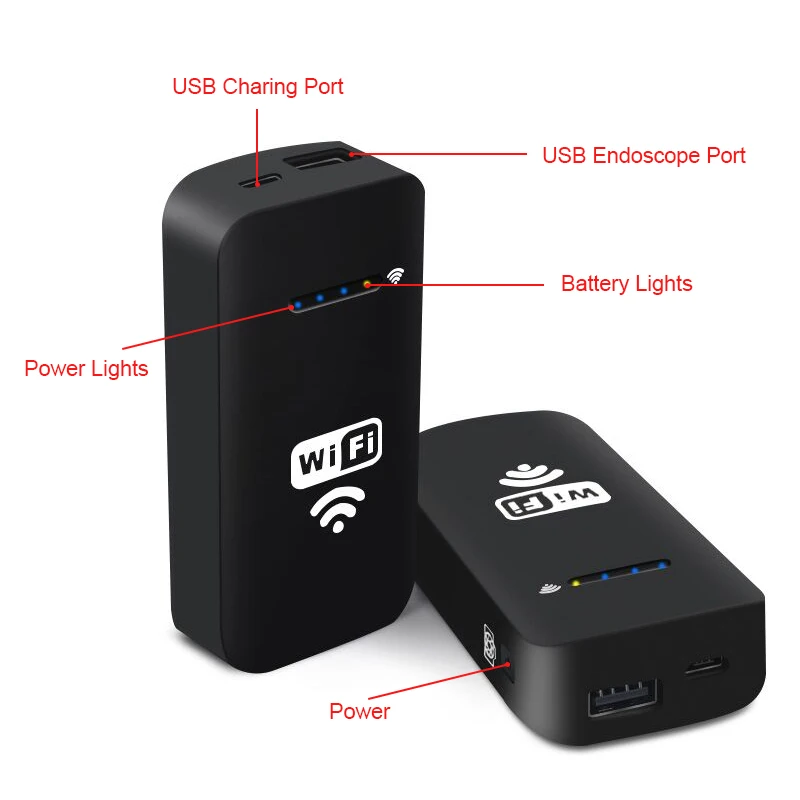 Беспроводной Wi Fi ящик для Android USB эндоскоп камера Змея 2000 мАч литиевая батарея