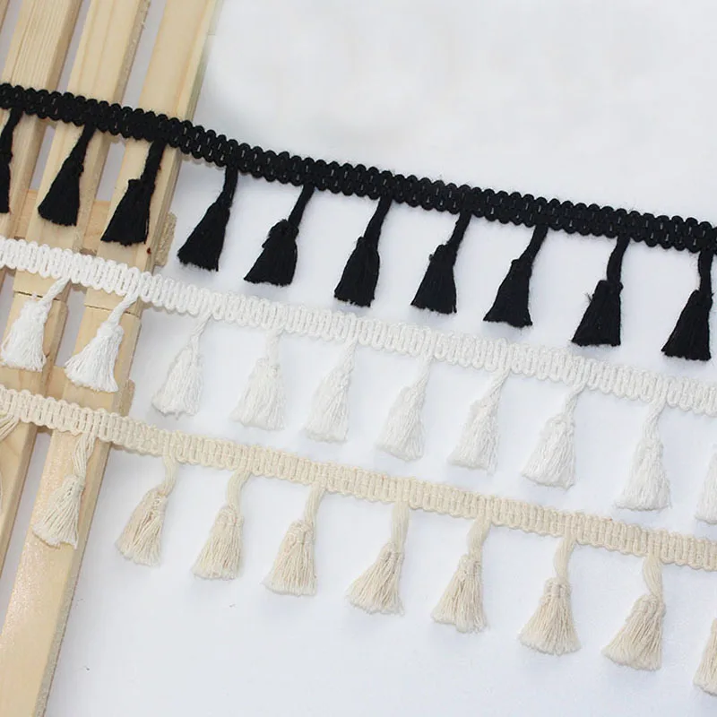 

50yards/lot Cotton Tassel Lace Ribbon Fringe Drop Lace Trims DIY Wedding Party Crafts Handmade Sewing Curtain Clothes Accessory