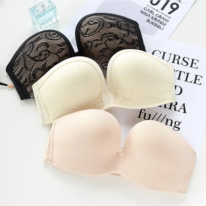 Для женщин Convertible Underwire проложенный без бретелек Push Up чашки бюстгальтера