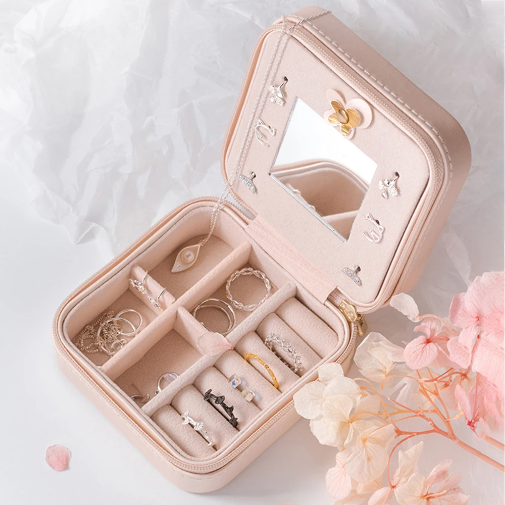 Портативный органайзер для ювелирных изделий, косметический набор для макияжа, кольцо, ожерелье, серьги, серьги-гвоздики, органайзер для хранения косметики