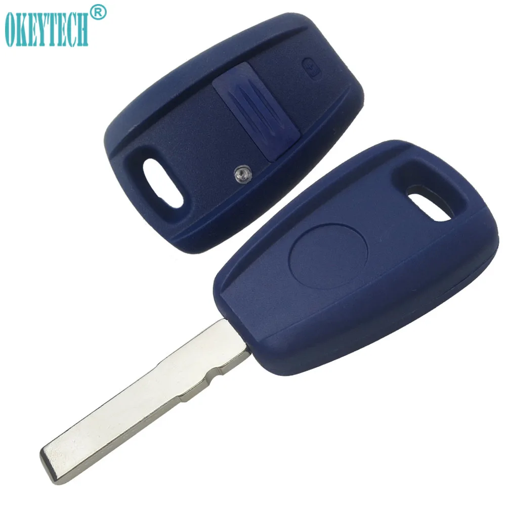 

OkeyTech 1 Button Remote Car Key Shell for Fiat Punto Stilo 500 Ducato Bravo Panda Replacement Transponder Key Case SIP22 Blade