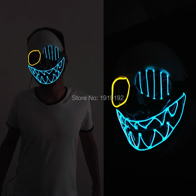 Лидер продаж маскарадный клоун маски мигает EL провода светящийся гибкий
