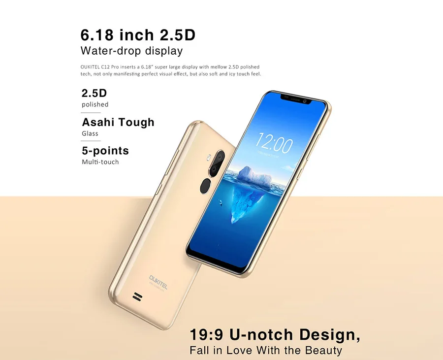 Мобильный телефон Oukitel C12 Pro 4G LTE 3300 мАч MT6739 четырехъядерный Android 8,1 6,1" HD 2 Гб ram 16 Гб rom 5,0 МП GPS OTA