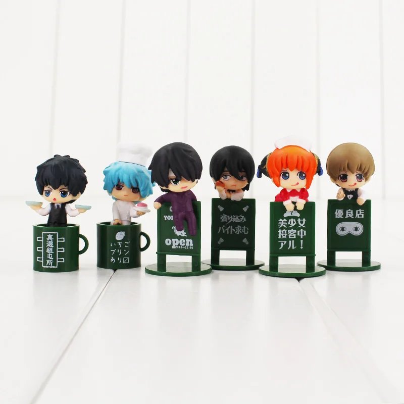 6 шт./компл. GINTAMA Silver Soul Hijikata Toushirou Okita Sougo Sakata Ginpa фигурка игрушки|figure toy|action figure toysaction