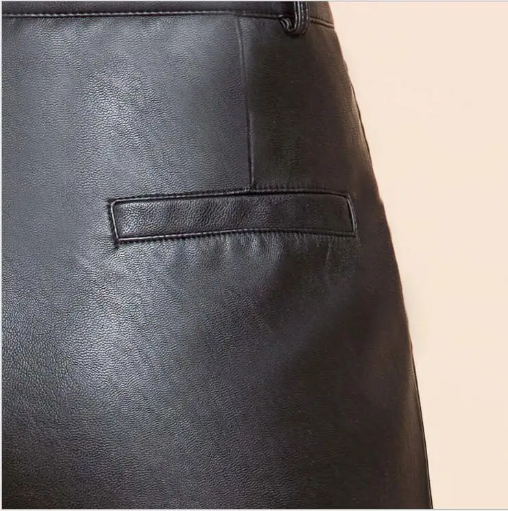 Осень-зима 2017 женские кожаные шорты юбки в Корейском стиле повседневные высокого