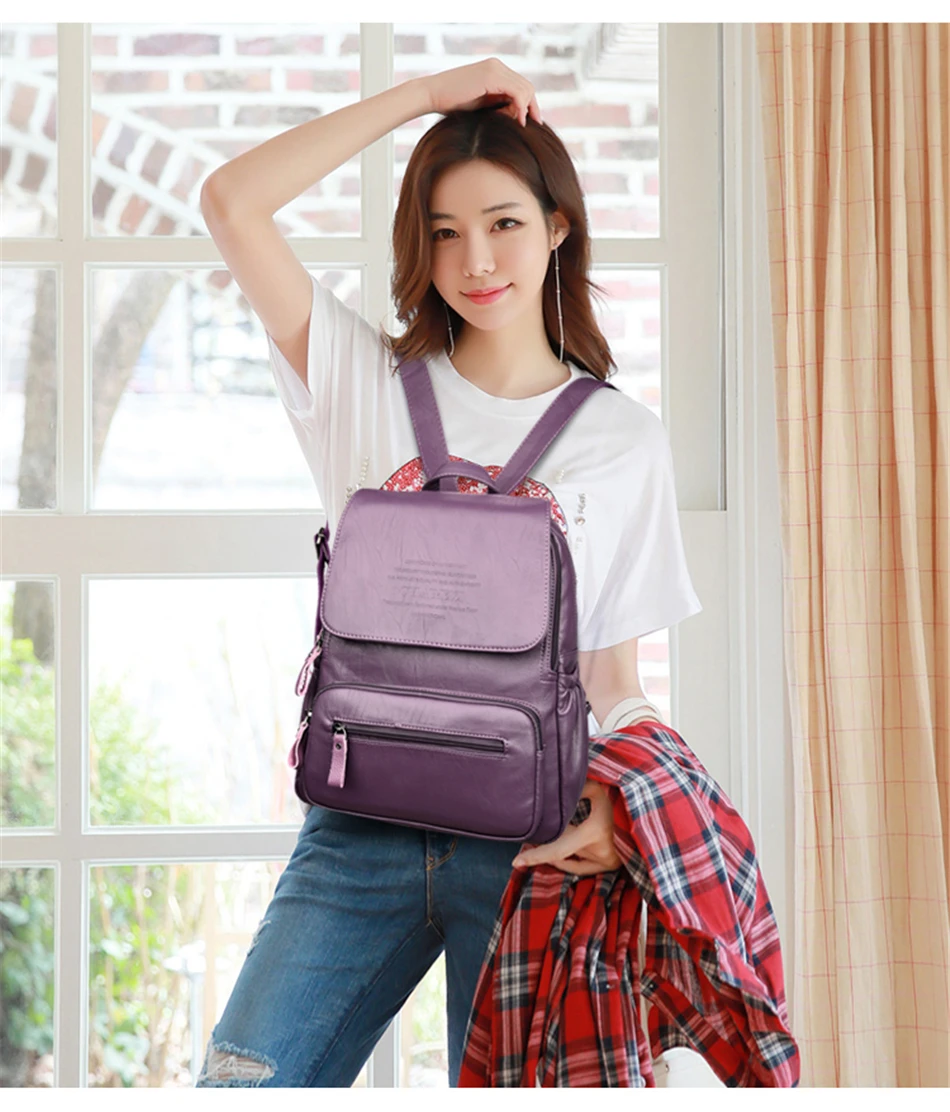 LONOOLISA, Хит, женский кожаный рюкзак, Sac a Dos Femme, рюкзак для путешествий, женский рюкзак, Mochila, школьные сумки для девочек-подростков