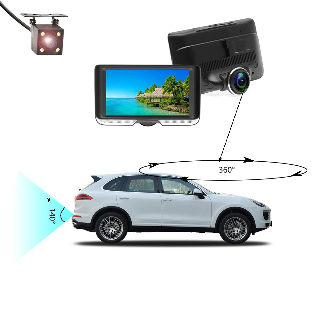 Автомобильный видеорегистратор с ночным видением 4 0 &quotFull HD 1080 P для автомобиля
