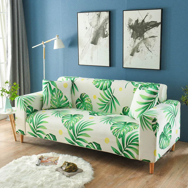 Pattern 5 Зеленых листьев для диванов, комплект одежды из хлопка с эластичной резинкой на диван крышку диванных чехлов для Гостиная домашних животных cubre диван Полотенца 1/2/3/4-Seater 1 шт - Цвет: Pattern 5