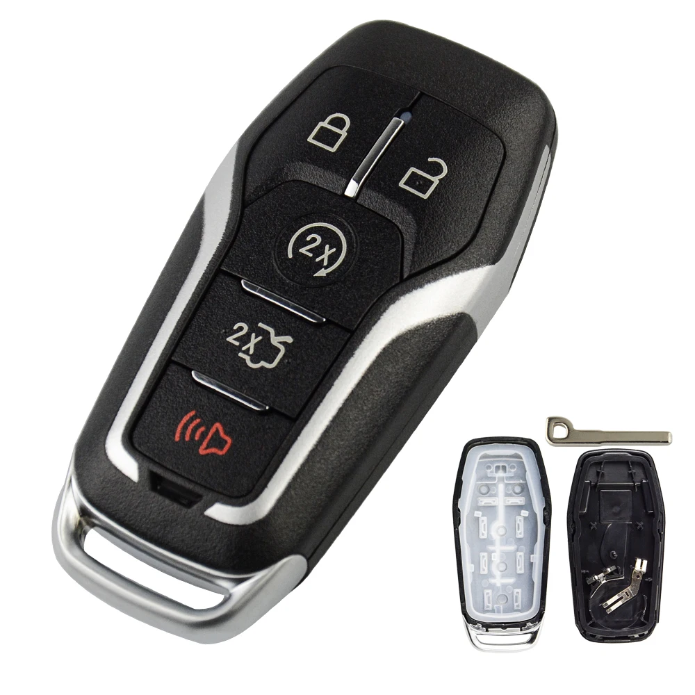 OkeyTech 5 кнопок смарт-пульт дистанционного ключа чехол для Ford Edge Explorer Fusion- M3N-A2C31243300 Автомобильный ключ оболочка нерезанное лезвие