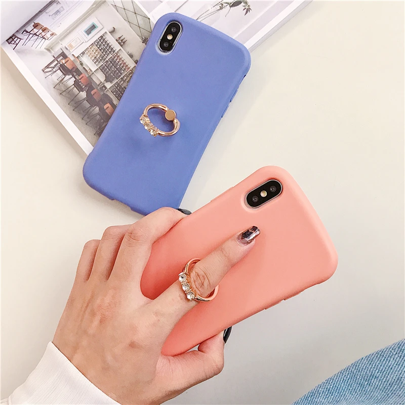 Конфеты Цвета вращая кольцо Пряжка Кронштейн чехол для телефона iphone XS Max X XR 6 S 7 8plus