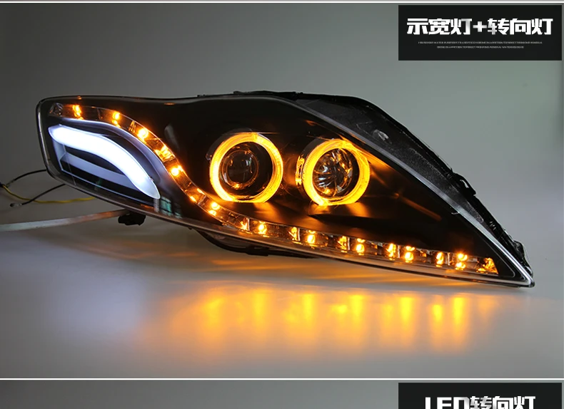 KOWELL автомобильный Стайлинг для Ford Mondeo светодиодный фонарь Mondeo 2007-2012 DRL H7 D2H Hid опция Ангел глаз би ксенон луч автомобиля в сборе