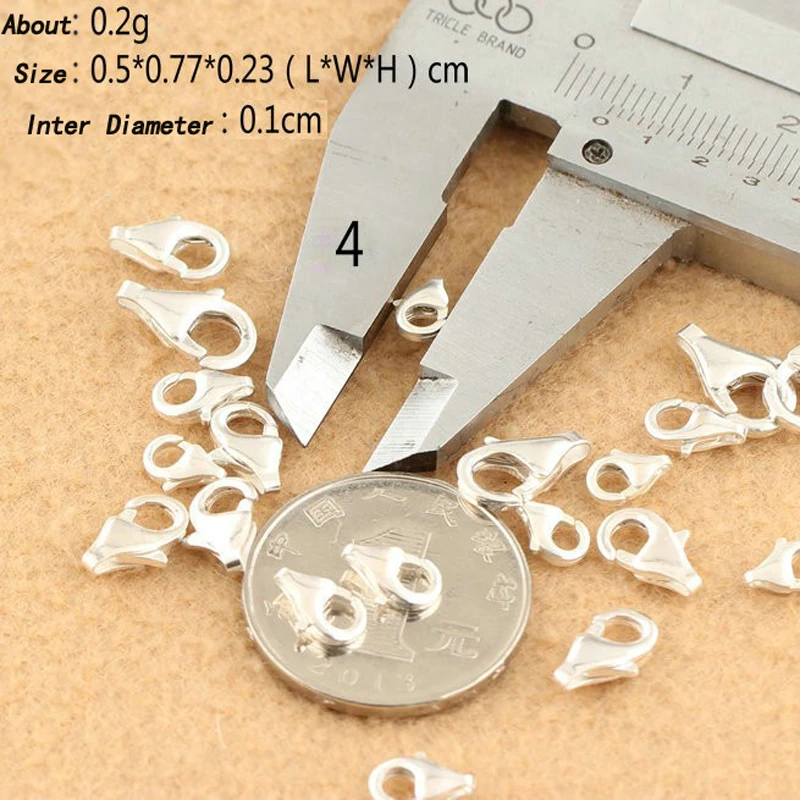 Застежки карабины из серебра 925 пробы 10 шт./лот|connectors for jewelry|connectors jewelry makingsilver lobster