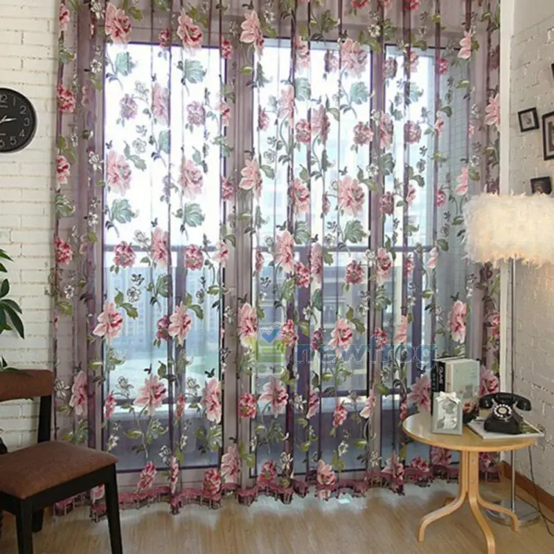 Классические занавески из тюля 100*200 см|tulle curtains|flower curtainswindow screening |
