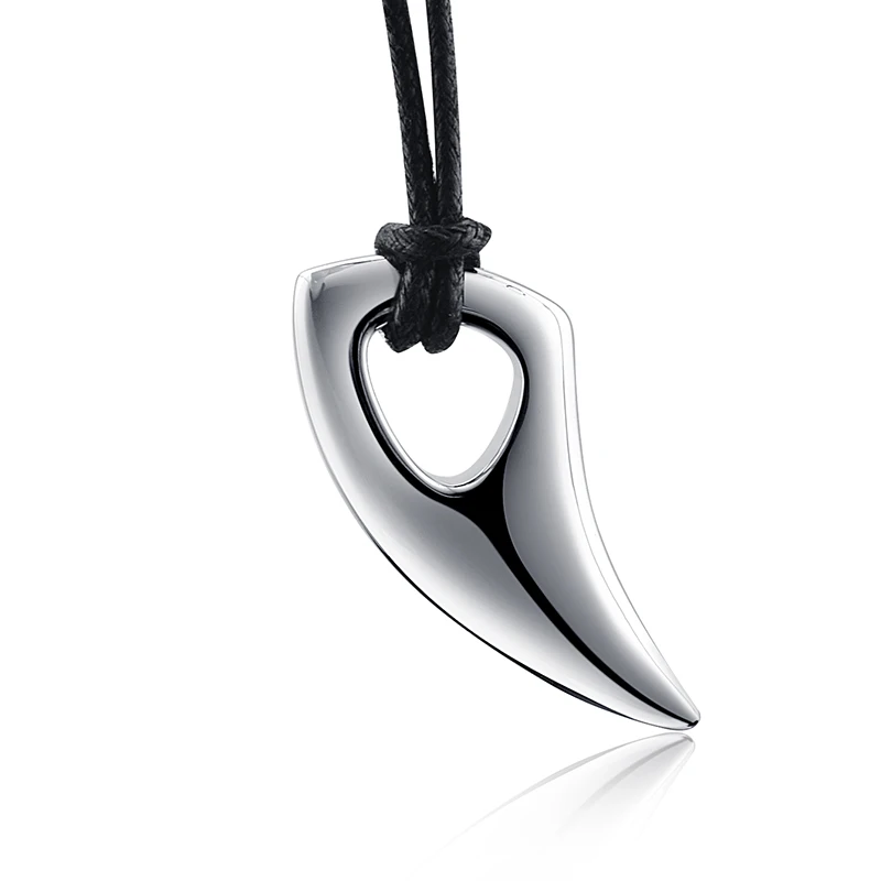 QFDZ117 Mens Necklace Collar Largo Titanium Necklaces &amp Pendants Colgante Hombre Oxhorn Sieraden Custom Wolf Teeth | Украшения и