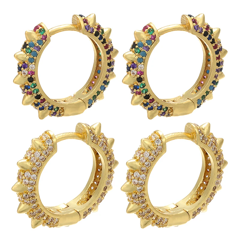 

ZHUKOU 18x20mm Fashion crystal DIY Handmade ear rings for women Handmade Gold color Creative Earring Accessories model:VE76