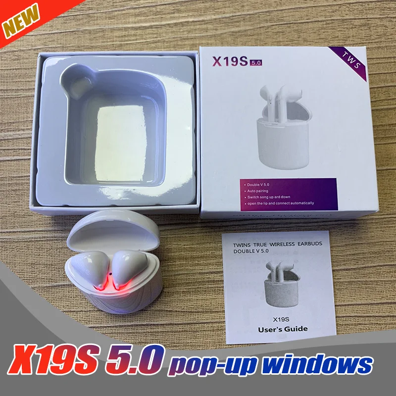 50 шт. 2019 оптовая продажа X19S наушники вкладыши TWS с Беспроводной в ухо Bluetooth V5.0