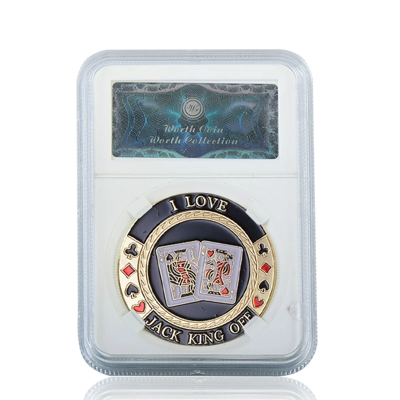 coin3 with case WR казино Las Vegas Poker Chips золотые коллекционные монеты с монетницей наградная монета сувениры Оригинальные подарки дропшиппинг - Цвет: coin3 with case
