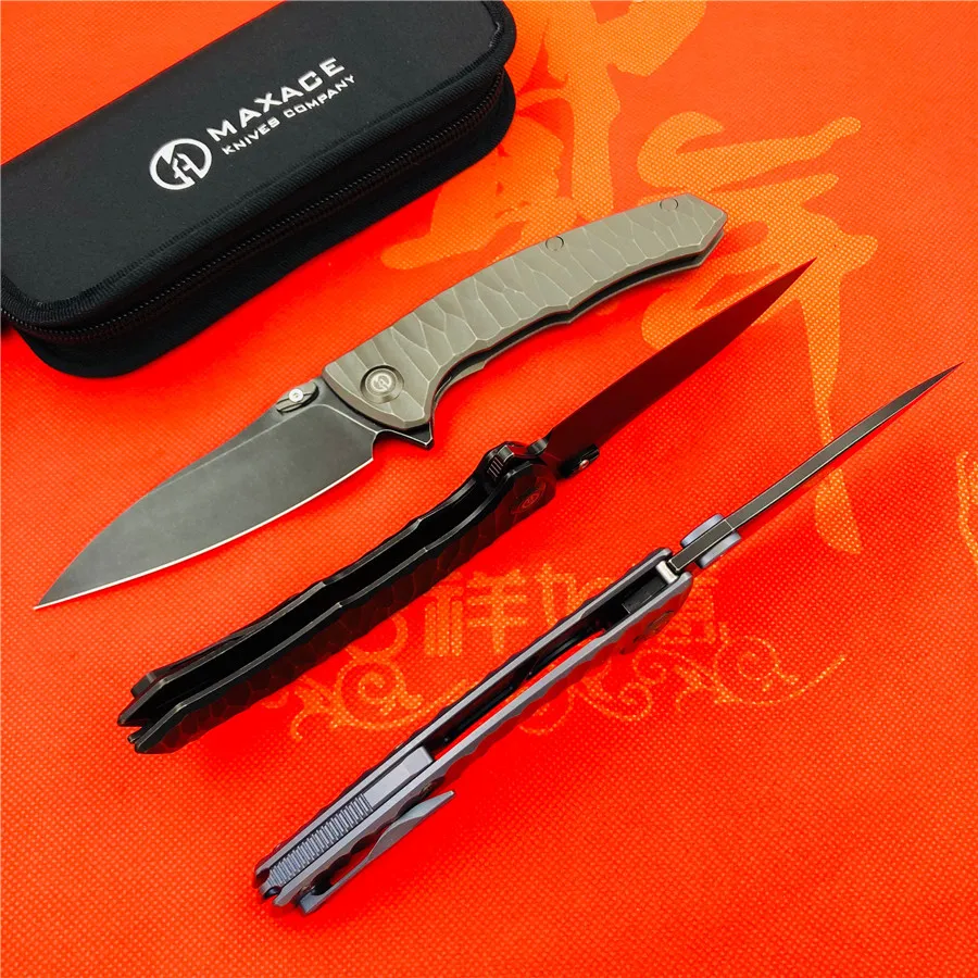 MAXACE Ворон Флиппер складной нож M390 лезвие TC4 титановая ручка Открытый лагерь Охота выживания карманные Кухонные Ножи EDC инструменты