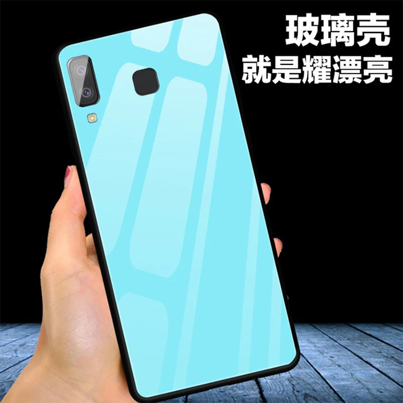 

Luxury Tempered Glass case For Samsung galaxy A9 Star case Cover shell For Samsung A9Star case A 9 Star SM-G8850 phone Cases