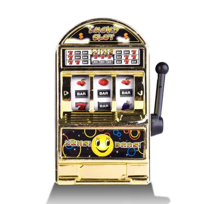 1 шт. Lucky Jackpot Мини-Игровой Автомат антистресс Развивающие игрушки для детей игры подарки на день рождения Дети Сейф машина банк Реплика - Цвет: Золотой