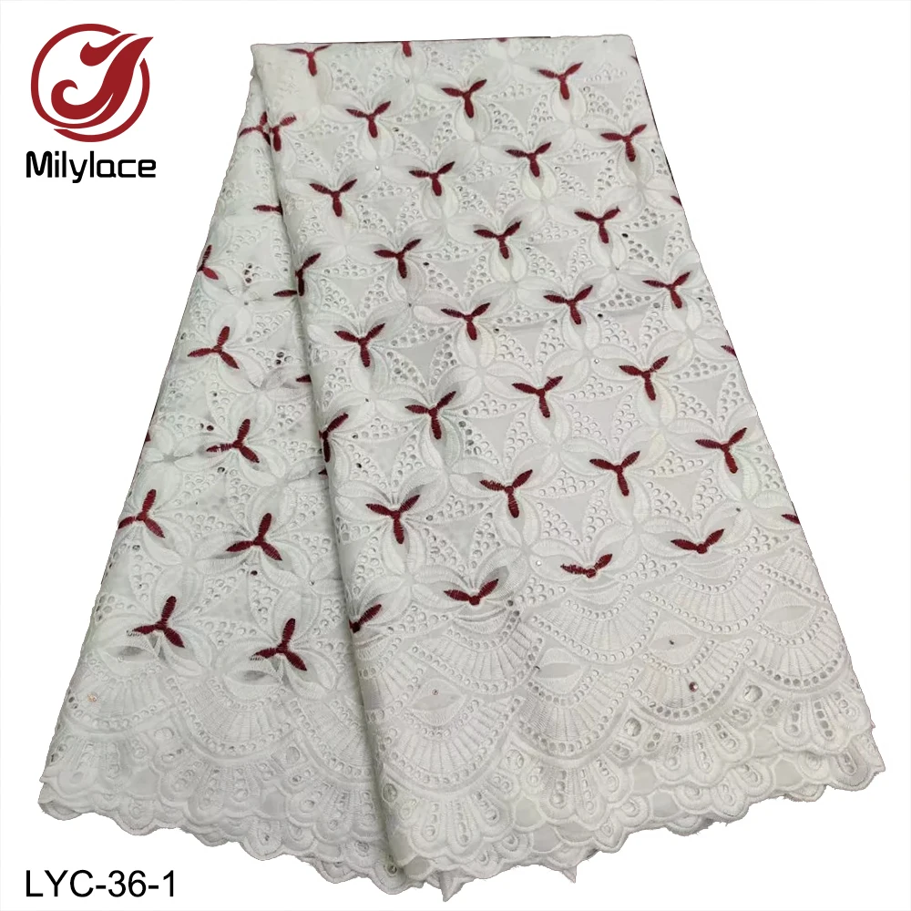 2019 High Quality African Swiss Voile Lace New Hollow Out Pure Cotton Guipure Fabric LYC-36 | Дом и сад