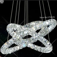 new 3 ring led k9 crystal chandelier circles modern diamond crtstal lights high end european style chandelier