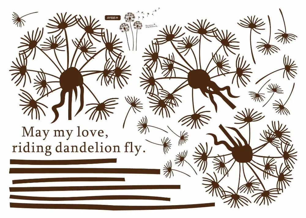 1 шт. домашний декор Одуванчик цветы Съемная кровать художественная роспись