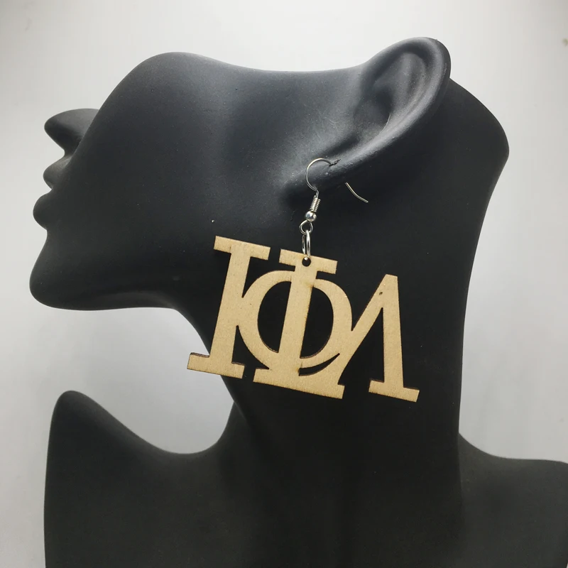 Деревянные серьги из овечьей шерсти lota phi|wooden earrings|earrings earringearrings wood |