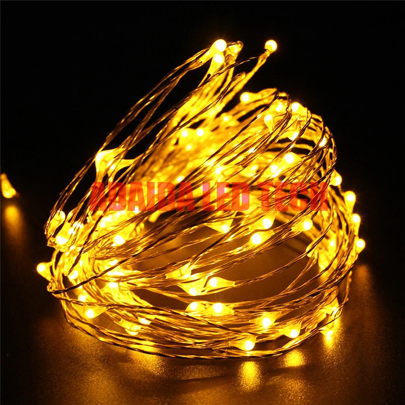 Conduziu a Luz da Corda do Natal Lâmpadas de Luzes de Fadas String para o Feriado Festa de Casamento Fio de Cobre Lote m 50 Leds Bateria 3aa 10 Pçs – 5