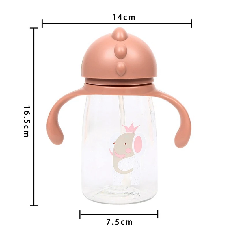 

420ML Baby Drinkware Cup Animal School Drinking Water Straw Bottle Sippy Cup