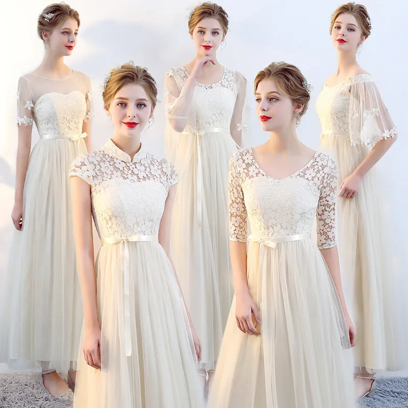 Сладкие воспоминания шампанское розовый кружево короткий рукав платье подружки