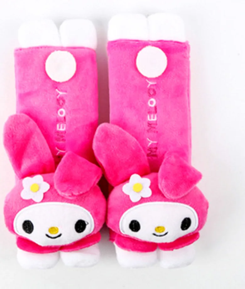 pink 1 пара 20 см мультфильм анпанмен стежка Марио Дораэмон автомобиль плюшевое покрытие ремня безопасности наплечный коврик автомобиль игрушка оптом - Цвет: pink
