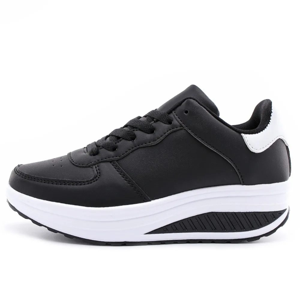 Shoes Woman Leather sneakers Walking Shoes Air Cushion Sports Shoes Shake Thick Soles Muffin Soft Sports Travel Women Shoes
