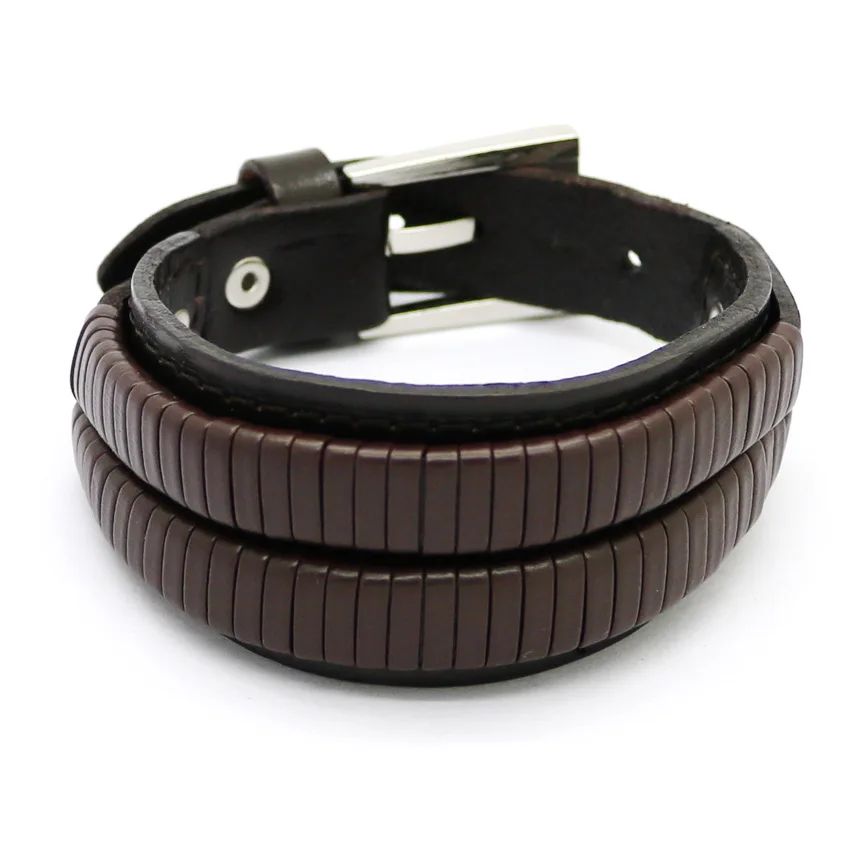 2016 Бесплатная быстрая доставка двойной широкий браслет с манжетами и кожаный