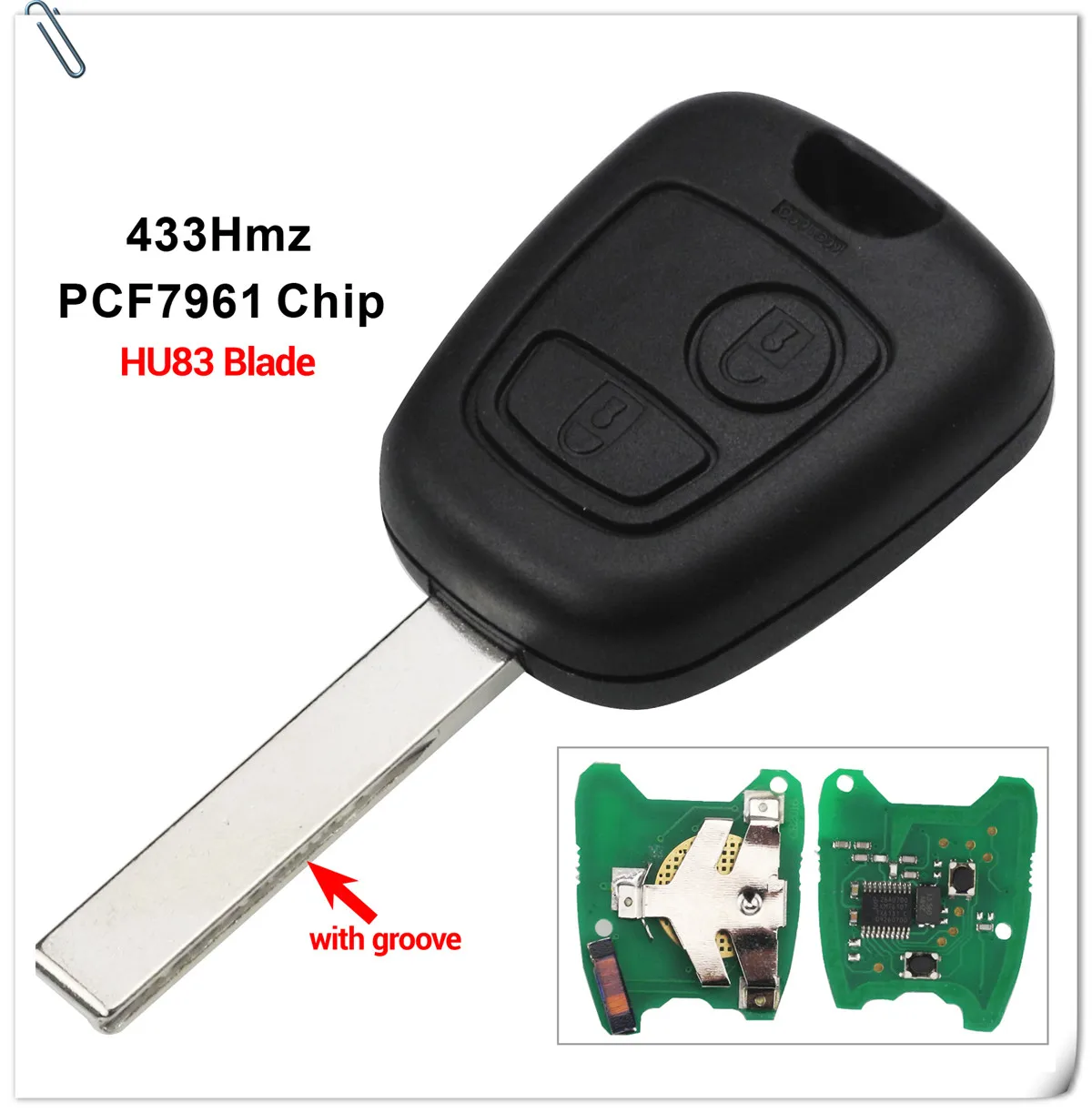 2 кнопки дистанционный ключ-брелок от машины для Citroen C1 C2 C3 C4 Saxo Пикассо Xsara Picasso peugeot 106 206 306 307 107 207 407 партнер