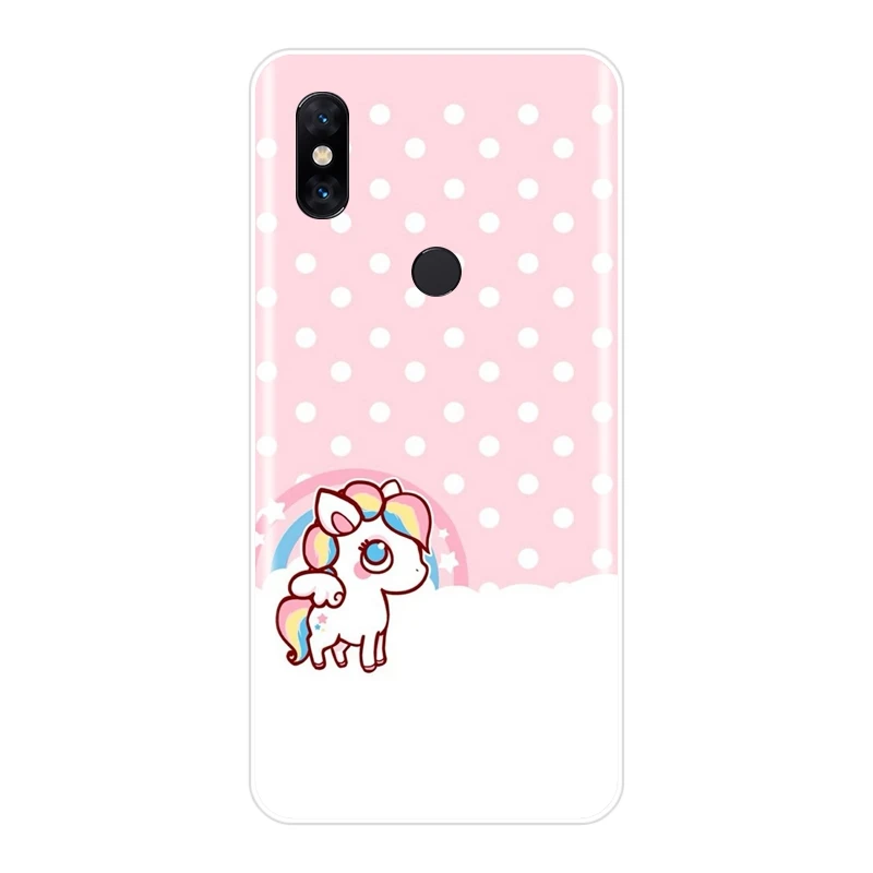 Розовый милый чехол с единорогом Kawaii Girl для Xiaomi Mi Max 1 2 3 мягкий силиконовый Note Mix 2S