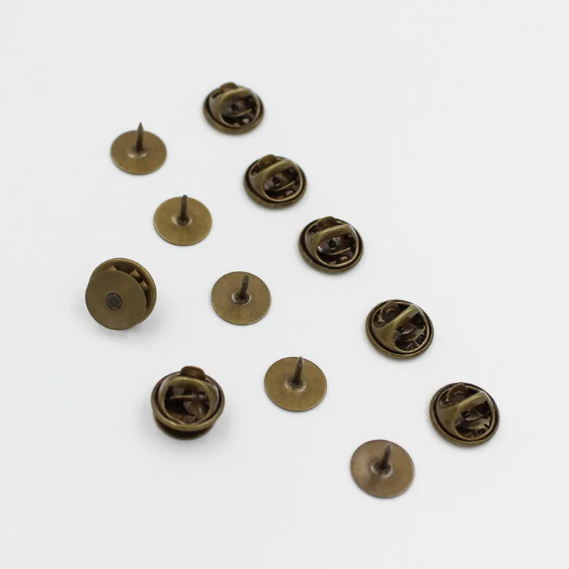 Antique Bronze 20 шт Золото с родиевым покрытием медный зажим для галстука для ногтей нагрудный штырь назад клатч разброс Бабочка застежка выдавливание значок держатель DIY ювелирные изделия - Цвет: Antique Bronze
