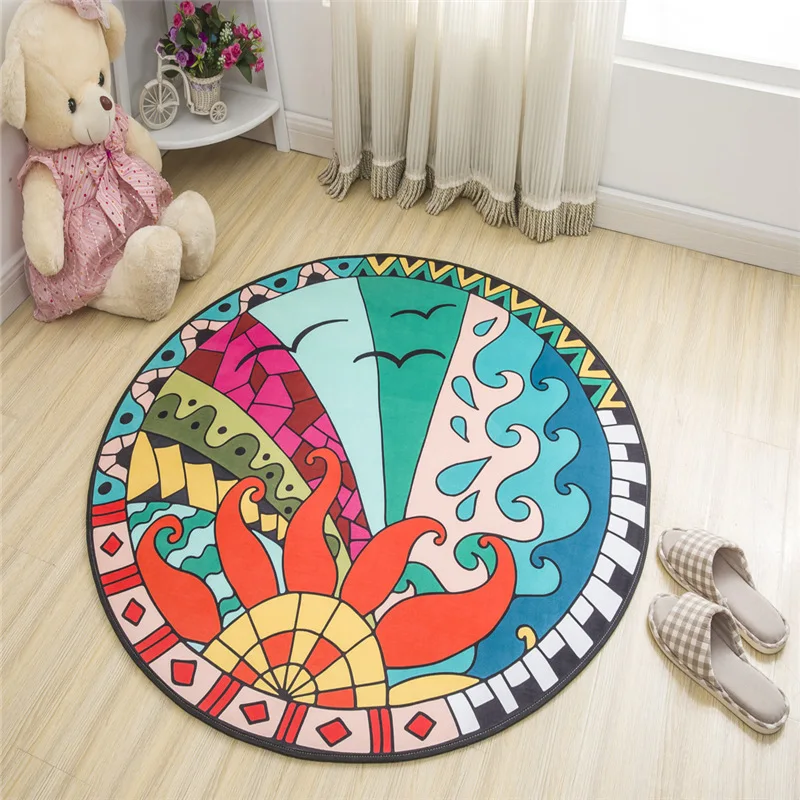 Круглый ковер 100 см детский коврик для спортзала мультяшный милый детское одеяло