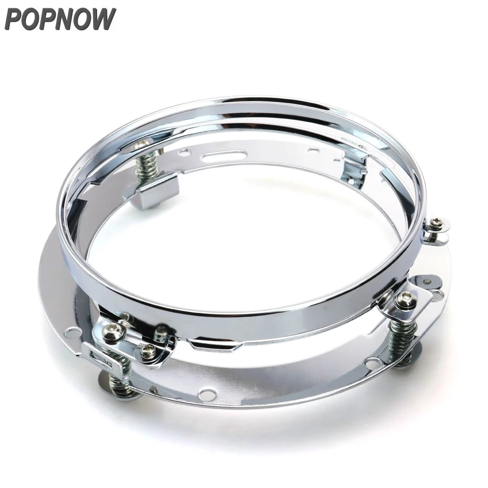 Popnow 1 шт. 7 дюймовый хромированный серебристый мотоцикл светодиодные