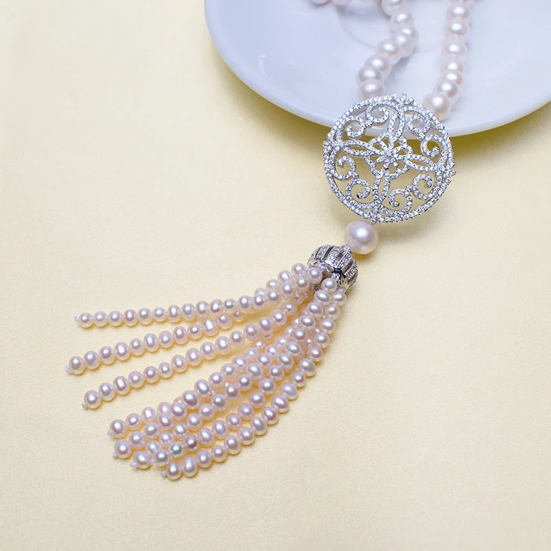 100% пресноводный жемчуг Цепочки и ожерелья размером 8-9 мм жемчужные украшения: 80