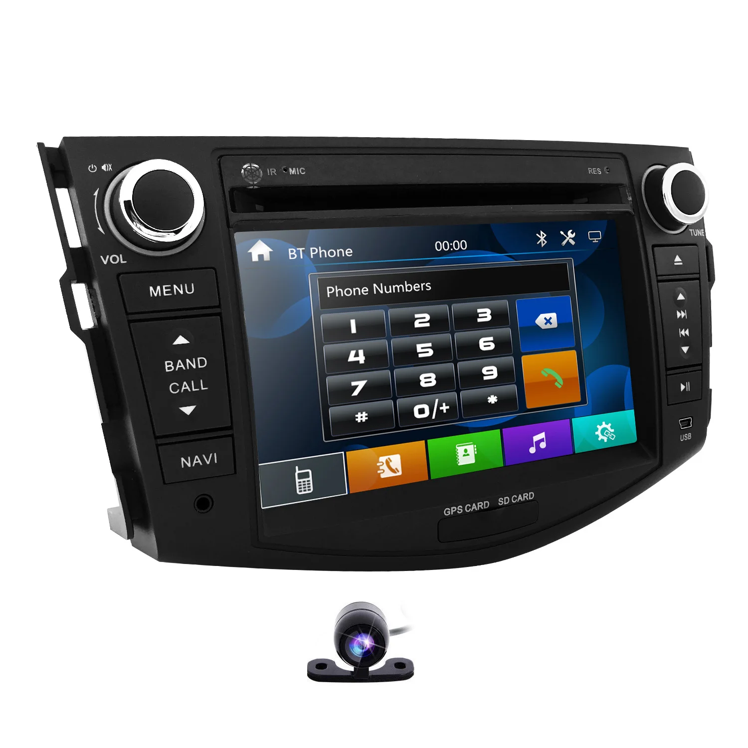 Радио мультимедийный автомобильный dvd-плеер для Toyota RAV 4 2006-2012 gps навигационный монитор рулевое колесо dab+ BT камера 8G карта