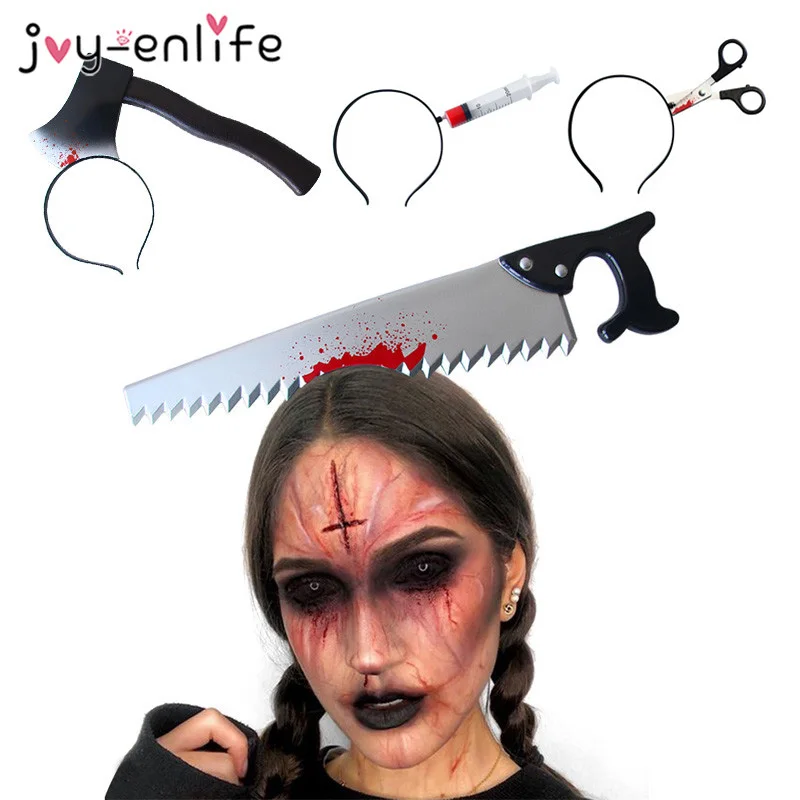 1pcs Horror Bloody Knife Headband Halloween Cosplay Prank Hairband Halloween Party Decoration Costume Fancy Dress Party Props