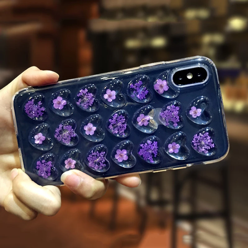GlamPhoneCase Милые 3D наклейки на ногти сердечки чехол для телефона iphone 7 8 6 6S Plus X