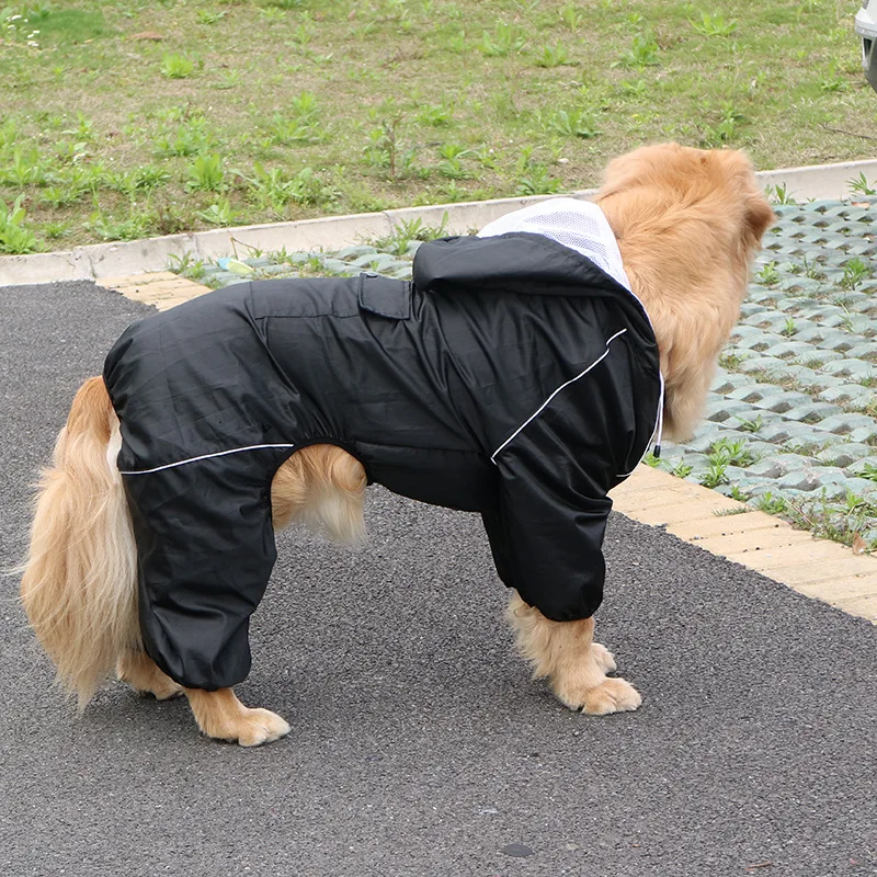 

Outdoor Large Dog Raincoat Waterproof big Dog Clothes Coat Rain Jacket Reflective Medium Large big dog poncho Breathable mesh