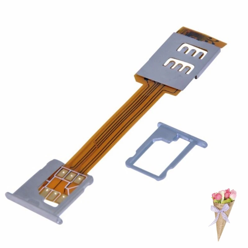 Гибкий ленточный кабель для смартфонов, sim-карты, портативный адаптер с одним режимом ожидания, адаптер с двумя sim-картами 8,4 см x 1,5 см