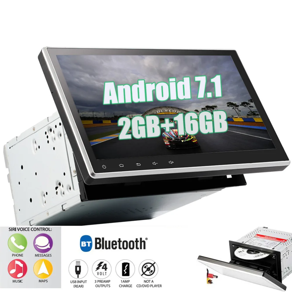 EinCar Android 7 1 2 Din автомобильный DVD стерео головное устройство 10 дюймов сенсорный